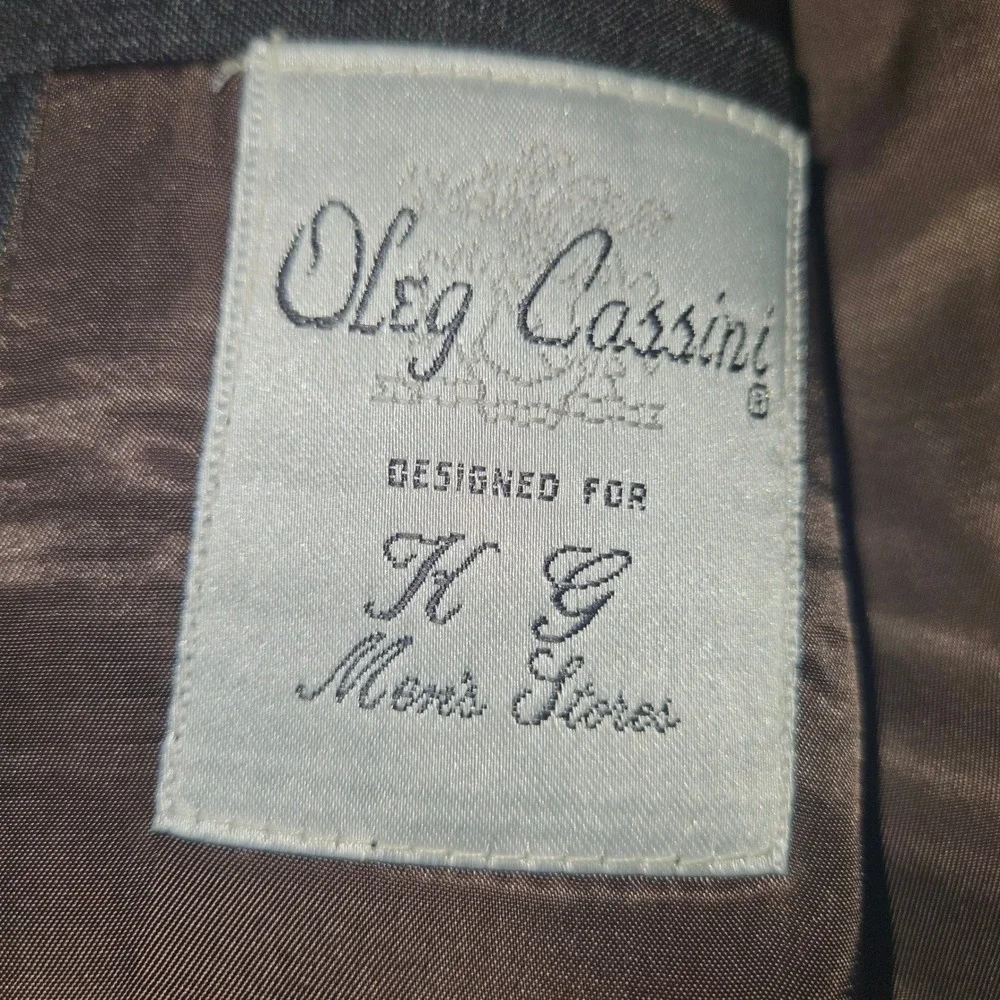 VTG Oleg Cassini 80s Pinstripe Blazer Sport Coat Grey Sz 40R